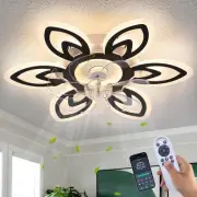 Snowflake Modern Ceiling Fan With Light and Remote, 26 Inch Low Profile Flush...