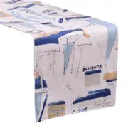 CottonMore 100% Cotton Sateen Dining Table Runner 190x31cm Boat Pattern