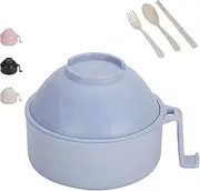 Ramen Noodles Bowl,Ramen Bowl Set, Instant Microwave Bowls with Handles, Spoon, Chopsticks, College Dorm Room Essentials (blue)
