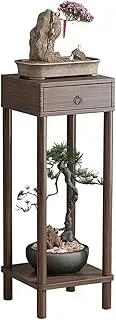 Bogu Shelf Potted Solid Wood Duobao Pavilion Tea Display Cabinet Flower Stand Ornaments Antique New Chinese Tea Room Rack,30X30X83cm