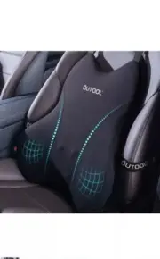 QUTOOL Lumbar Support Pillow for Car/Office Chair, Memory Foam Back Black