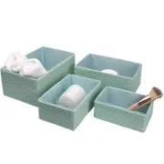Storage Baskets Set 4 - Stackable Woven Basket Paper Rope Bin, Storage Boxes ...