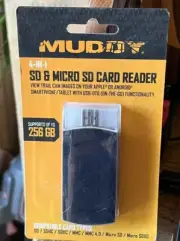 Muddy QMCR 4-In-1 SD & Micro SD Card Reader ~Use w/ Phone Tablet NEW Free Ship!