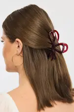 Red Bow Claw Clip
