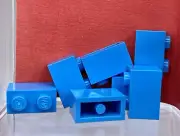 LEGO Parts Lot x (7) Ct ~ 1 X 2 Dark Azure BRICK ~ No# 3004 ~