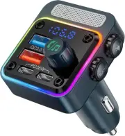 Nulaxy 54W Bluetooth 5.3 Car Adapter with 4 Charging Ports [PD 36W & Blue