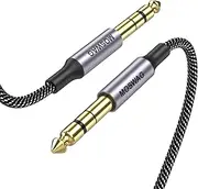 MOSWAG 1/4 Inch TRS Cable 6.6Ft/2M,1/4 Inch TRS Instrument Cables Balanced Stereo Hi-Fi Sound Auxiliary Audio Cable, 24K Gold Plated TRS to TRS Cord Compatible with Electric Guitar,Bass,Amp