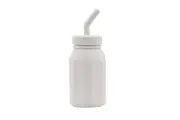 Melii Luxe Silicone Water Bottle w Drinking Straw Drink Container Ivory