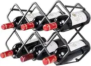 Wine rackRack 8 Bottles of Metal Rack Countertop Free Standing Storage Rack Saves Space (Black) Storage