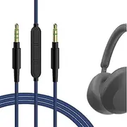 Geekria Audio Cable with Mic Compatible with Sony ULT WEAR, WH-1000XM5/1000XM4, WH-XB910N Headphones, 3.5mm to 3.5mm Aux Replacement Stereo Cord with Inline Microphone (4 ft / 1.2 m)