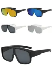 Mens Women's Fashion Square Vintage Retro Mirror Large Fit Over Sunglasses