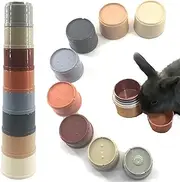 8 pcs Stacking Cups for Rabbits,Different Sizes Stack up Bunny Snack Cups,Stackable Bunny Toys, Enrichment Toys for Small Animals Rabbit Chinchilla Guinea Pig Parrot Hiding Food and Playing