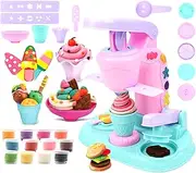 Air Clay for Kids, Air Dry Clay Kit, 12 Colors DIY Modeling for Kids with Plastic Ice Cream Toys, Cup, for 3+ Gifts