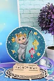 Plastic Canvas Zodiac Sign Pisces - Counted Cross-Stitch Double-Sided kit on The Plastic Canvas. MP Studia SR-698