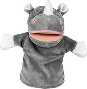 Toddmomy Animal Hand Puppet Plush Rhino Soft Stuffed Animal Puppet for Storytelling Role Playing Teaching Material Adorable Cartoon Design