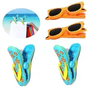 Set of 4 Beach Towel Accessories for Sunbathing and Relaxing at the Beach