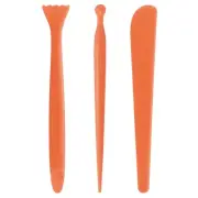 3pcs Plastic Clay Tools Double-Headed Modeling Sculpting Pottery Tool Red
