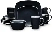 [Noritake] BOB Swirl 16-Piece Square Set in Black