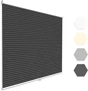 FS KEEWO Cellular Shades Cordless Light Filtering Window Shades for Privacy Protection Easy to Install Bottom Down Indoor Cordless Honeycomb Blinds for Windows, 24" x 48" Black