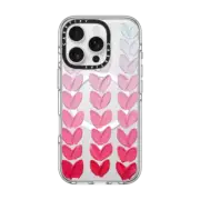 iPhone 16 Pro Clear Case MagSafe Compatible Pink Polka Daub Hearts