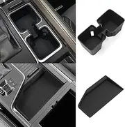 SMABEE 2PCS Center Console Organizer for 2024 2025 Lexus GX 550, Cup Holder + Wireless Charging Protective Mat for GX550 Accessories Silicone Interior Black