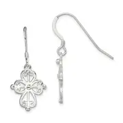 Sterling Silver Cross Dangle Earrings
