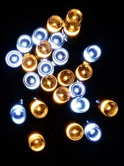 500 Warm & Cool White LED Concave Bulb Christmas Fairy String Lights - 25m
