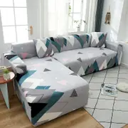 Geometric Pattern Sofa Cover Elastic Sofa Cover Soft Sofa Cover Stretch Slipcover Sofa Protector Cover -Light Grey