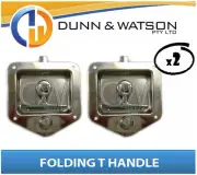Recessed Stainless Folding T Lock / Handle (Trailer Caravan, Toolbox) Drop T x2