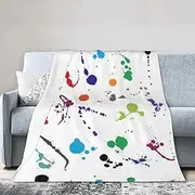 JBYJBX Abstract Paint Splashes Print Ultra-Soft Micro Throw Blanket Light Weight Warm Room Fall Winter Spring 40"X30"in