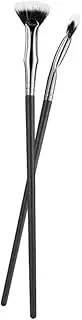 Eyelash Comb and Mascara Fan Brush for Lashes, 2Pcs Lash Fan Brush Folding Angle Scalloped Lash Brush,Eyebrow Brush,Mascara Fan Brush,Angled Fan Shaped Eyelash Brush,Eyelash Eyebrow Brush for Lashes