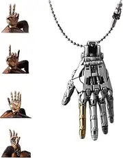 [ZoeDK] Mechanical Bionic Hand Pendant, Movable Finger Joints Robot Hand Charm Jewelry, Steampunk Necklace Pendant, Punk Lover Gift, for Men Women