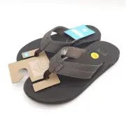 Reef (Mens Size 10) Element TQT Thong Flip Flops Sandal Brown Bottle Opener New