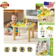 Durable Wooden Activity Table for 1-3 Year Olds - Bead Maze & Sensory Fun
