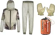 Ipetboom 1Set Summer Mosquito Suit with Gloves Lightweight Camouflage Hunting Clothes for Outdoor Adventures Beekeeping Fishing and Camping Activities