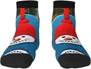 [pvinnk] Christmas Carton Snowman Print Functionality Socksing Adult Socks For Workout Winter Warmth And Everyday Wear