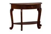 CT Cabriol Leg 1 Drawer Half Round Sofa Table - Mahogany