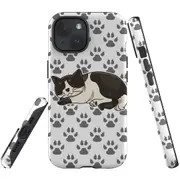 For iPhone 15 Plus Case, Shielding Cover, Tuxedo Cat