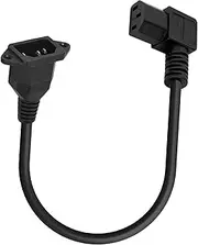 tunghey Right Angle C13 to C14 Panel Mount Power Cable, 90 Degree IEC 320 C13 Female to C14 Male PDU Power Supply Extension Cord for Monitors,Computers,Etc 40CM (Right)