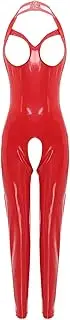 [GRRKDFQ] Women's Lingerie & Underwear Sleeveless Halter Open Cups Chest Open Crotch Jumpsuit