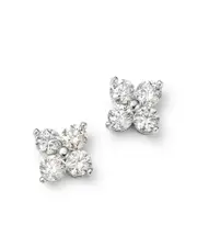 Bloomingdale's Fine Collection Diamond Clover Stud Earrings in 14K White Gold, 2.50 tcw