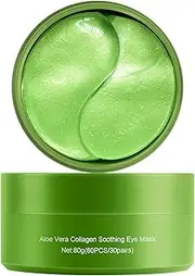 Under Eye Patches, Eye Mask, Eye Patches for Puffy Eyes and Dark Circles - 60 PCS Aloe Vera Under Eye Mask to Reduce Puffiness, Fine Lines, and Wrinkles with Pure Natural Extracts