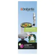 Brabantia Bin Liners, 100% Compostable Size C, 10-12 Litres, 10 Bags, 419782