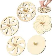 Kisangel 20pcs Unfinished Gyroscopes for DIY Coloring Tops Creative Craft Activity Safe Wood Material for Classroom and Fun Learning Random Color