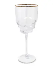 Vivience Set of 6 Wine Glasses with Design on Bottom