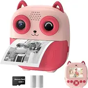 Kids Camera Instant Print, Multifunctional Toddler Camera with Photo Printing Instantly, 2.4 Inch HD Screen Digital Camera for Kids,Christmas Birthday Gifts for 3-12 Year Old Girls(Pink)