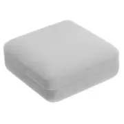 Necklace Storage Ring Case Box Light Grey Cuboid 3.6x3.6x1.6 Inch Paper Velvet