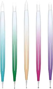 HIGHROCK Dual-Ended Nail Art Sculpture Pen, Nail Dotting Tools, Silicone Nail Art Brush Gel Drawing Dotting Tool Nail Art Tool 5Pcs