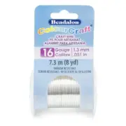 ColourCraft Wire 16 Gauge / 1.30 mm Tarnish Resistant Silver Plated 7.3 m / 8...