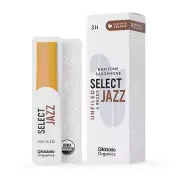 D'Addario Organic Select Jazz Unfiled Baritone Sax Reeds Strength 3 Hard, 5-pack